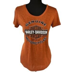 Harley-Davidson Fort Myers Florida 2013 Women's T-Shirt Burnt Orange Size Large
